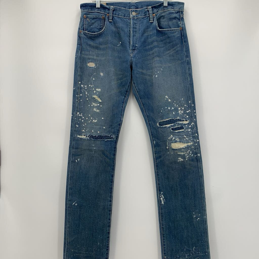 Polo Distressed Jeans w/ Beadwork Patch
