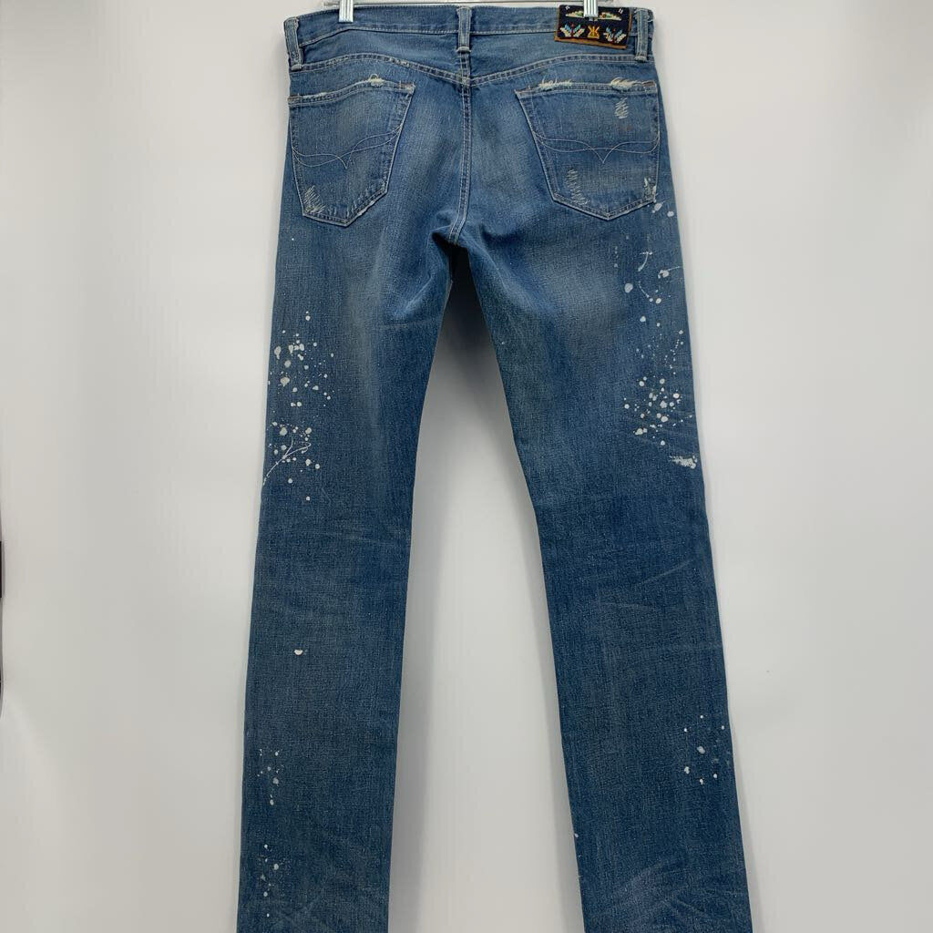 Polo Distressed Jeans w/ Beadwork Patch