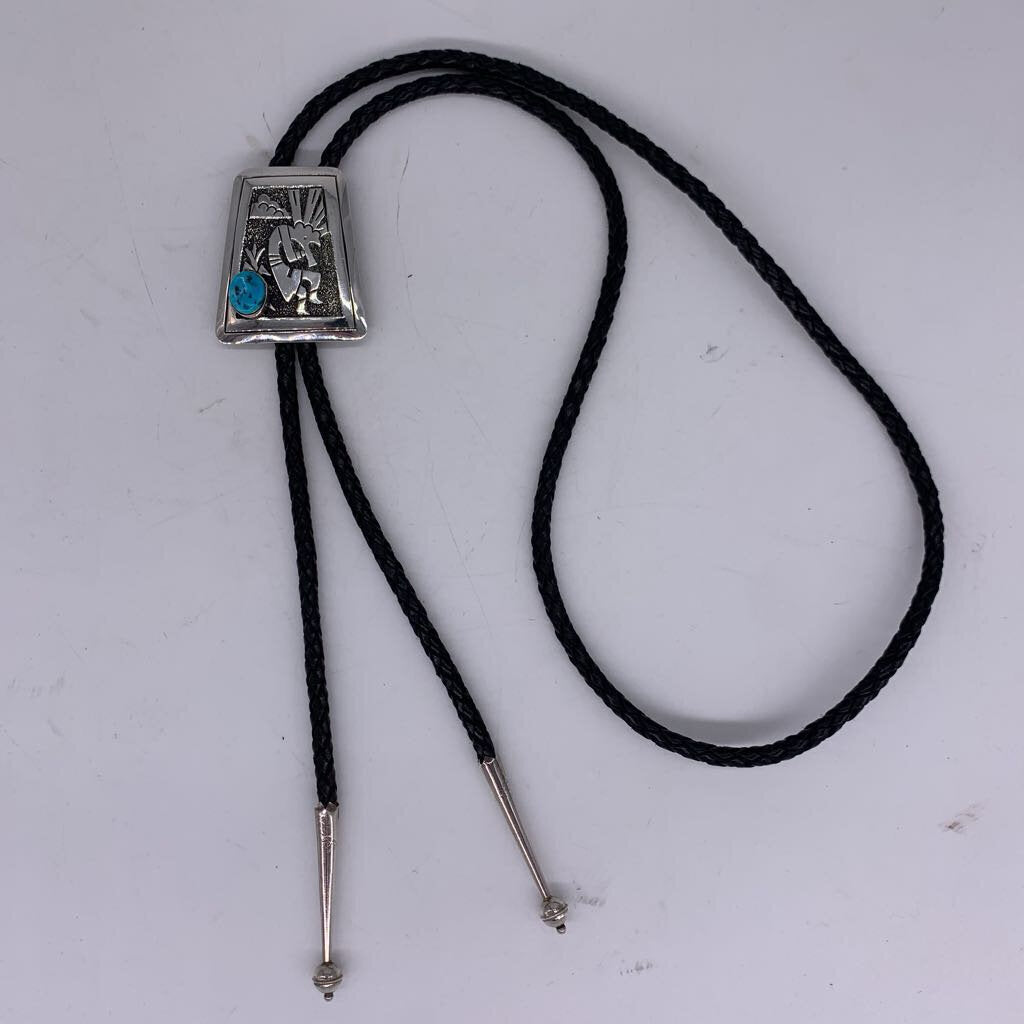 Tommy Singer Turquoise/Sterling Bolo Tie