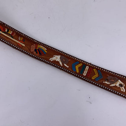 Painted Leather Western Belt