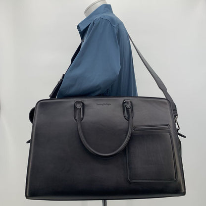 Zegna Leather Weekender Bag
