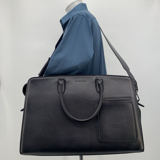 Zegna Leather Weekender Bag