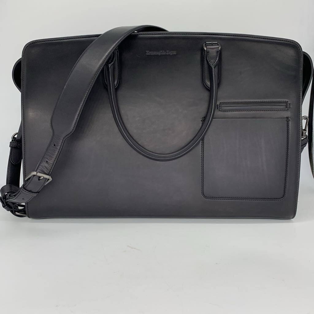 Zegna Leather Weekender Bag