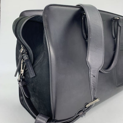 Zegna Leather Weekender Bag