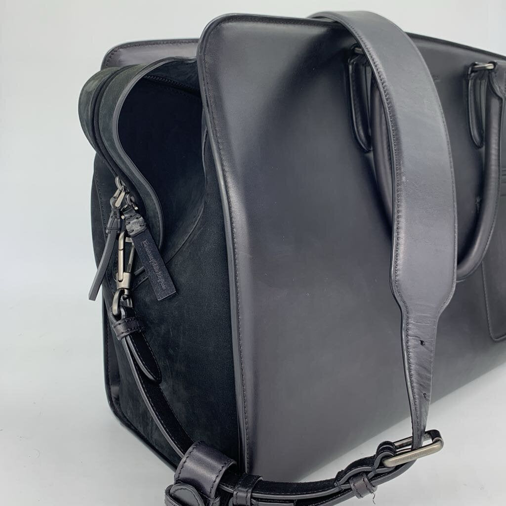 Zegna Leather Weekender Bag