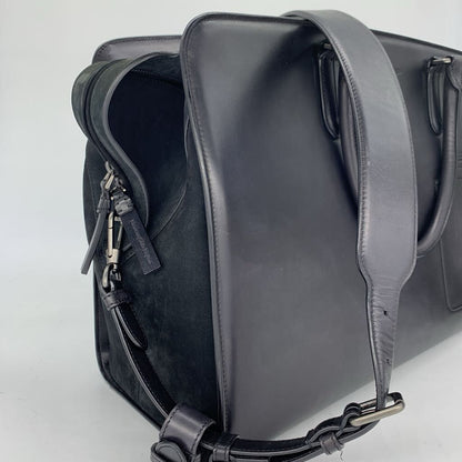 Zegna Leather Weekender Bag