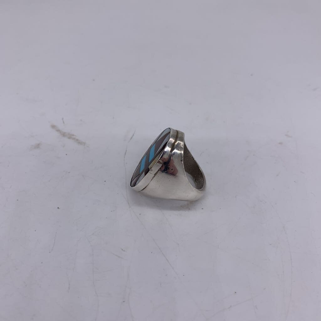Turquoise and Mother of Pearl Ring