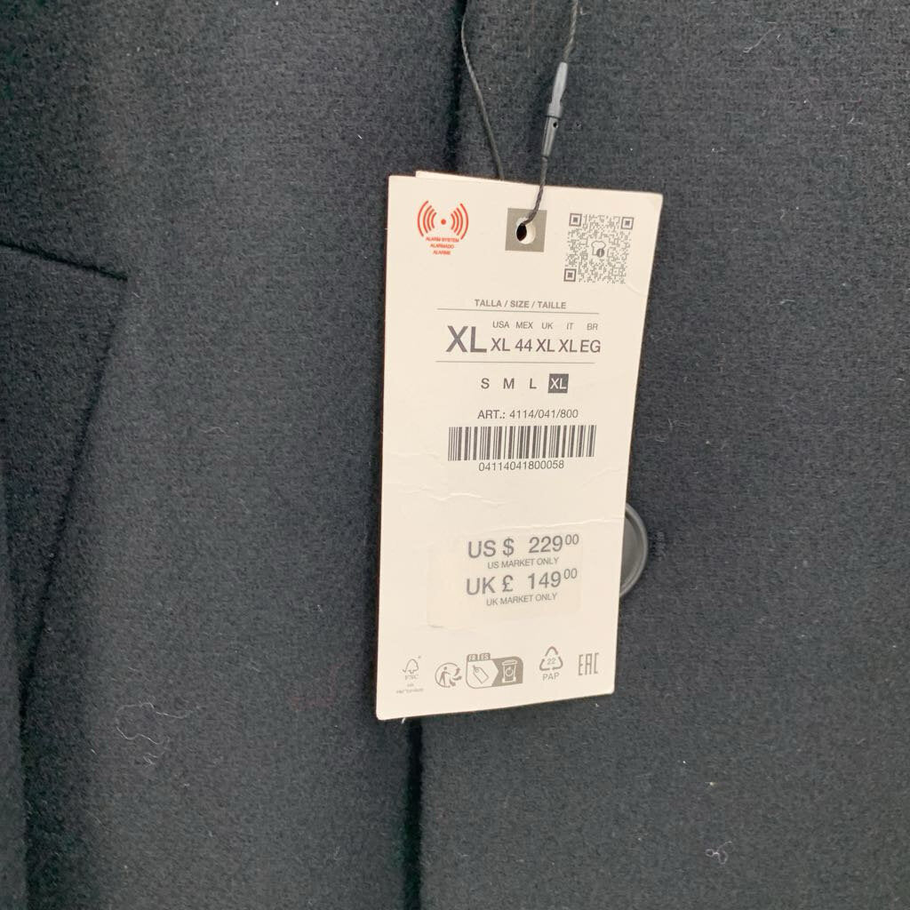 Zara Overcoat NWT